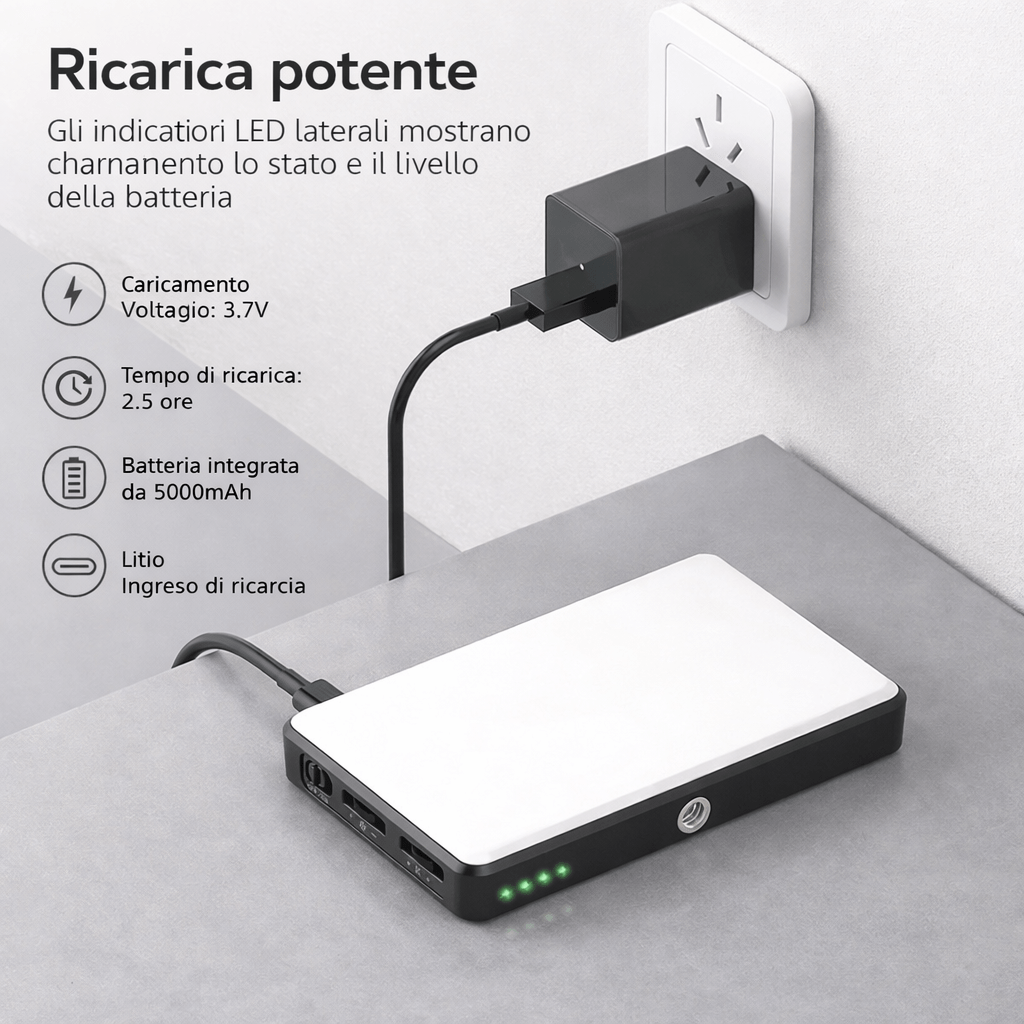 LUCE SELFIE LED 3000mah - immagine 4